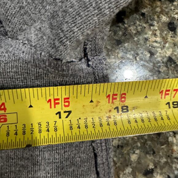 Weekends By Chicos Cardigan Women Size 0 US S Gray Blue Striped Drape Open Front - Picture 7 of 7